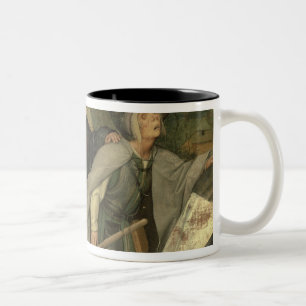 Parable of the Blind, detail of three blind Tweekleurige Koffiemok