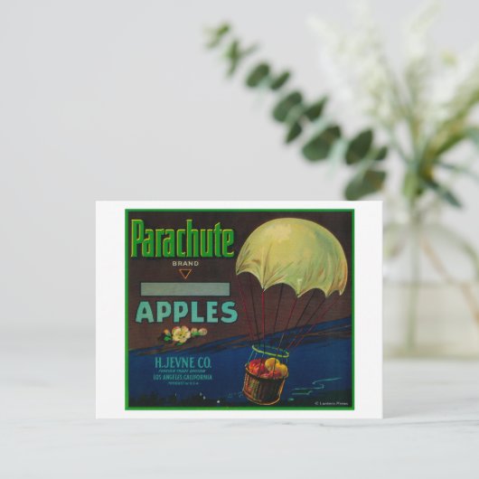 Parachute Apple-label Briefkaart (Staand voorkant)