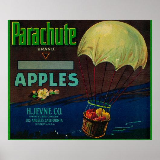 Parachute Apple-label Poster (Voorkant)