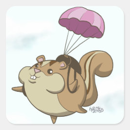 Parachute Chipmunk! Vierkante Sticker