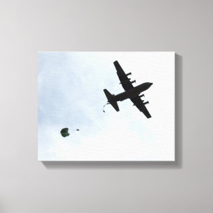 Parachute Drop EC-130H Compass Call Canvas Afdruk