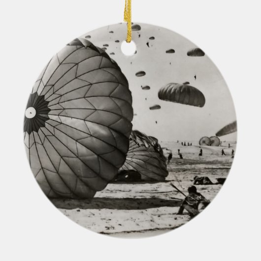 parachute landing keramisch ornament (Achterkant)
