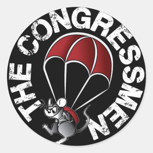 "Parachute Mouse" sticker (Voorkant)