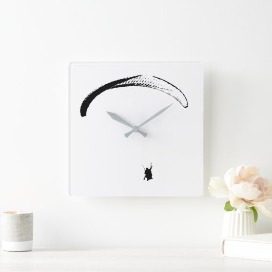 Parachute noir et blanc - Horloge (Maison)