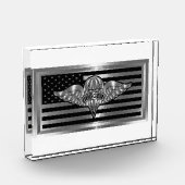 Parachute Rigger met Amerikaanse vlag Fotoblokken (Links)