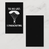 Parachute Skydiver Celebration Adrenaline Lover Visitekaartje (Voorkant / Achterkant)