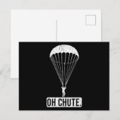 Parachute Skydiving Oh Chute Briefkaart (Voorkant / Achterkant)