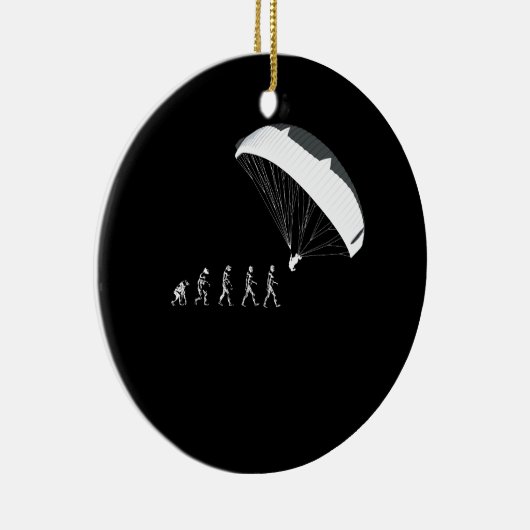 Parachutes die de evolutie aanwakkeren keramisch ornament (Rechts)