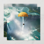 Parachutespringen over Niagara Herfsten in een man Kaart (Voorkant / Achterkant)