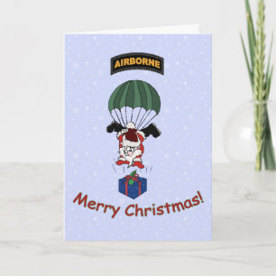 Parachutespringen Santa Feestdagen Kaart
