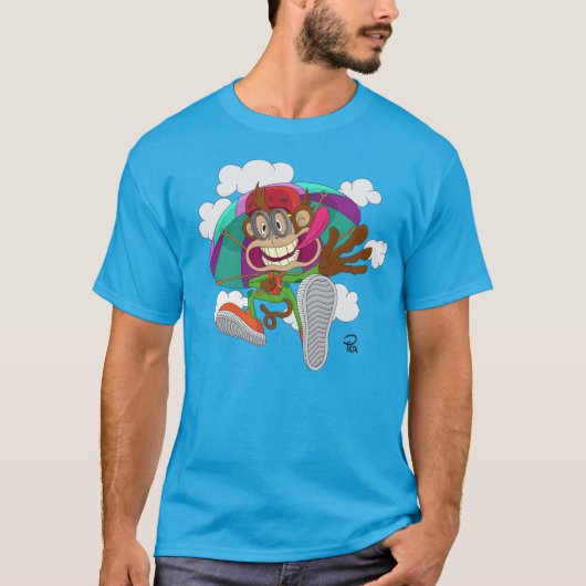 Parachuting Monkey T-shirt (Voorkant)