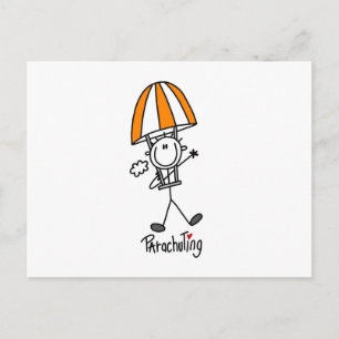Parachuting Stick Figuur Briefkaart