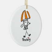 Parachuting Stick Figuur Keramisch Ornament (Rechts)