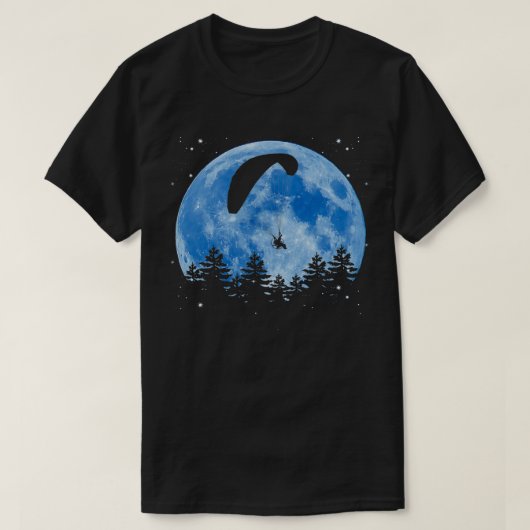 Parachutist Flying Parachute Moon T-shirt (Design voorkant)