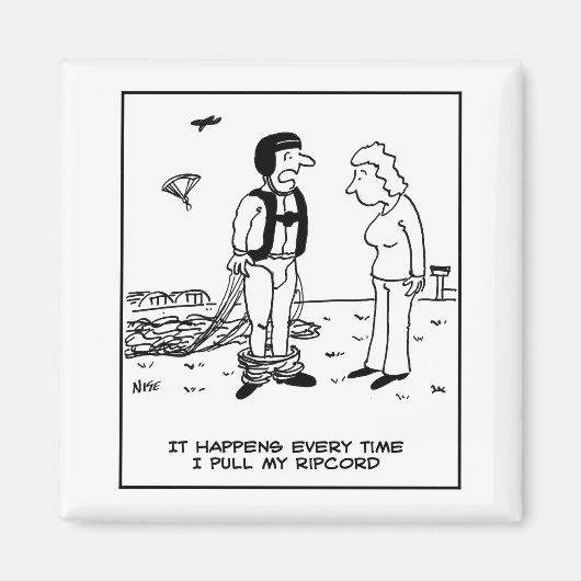 Parachutist Skydiving heeft probleem Magneet (Voorkant)