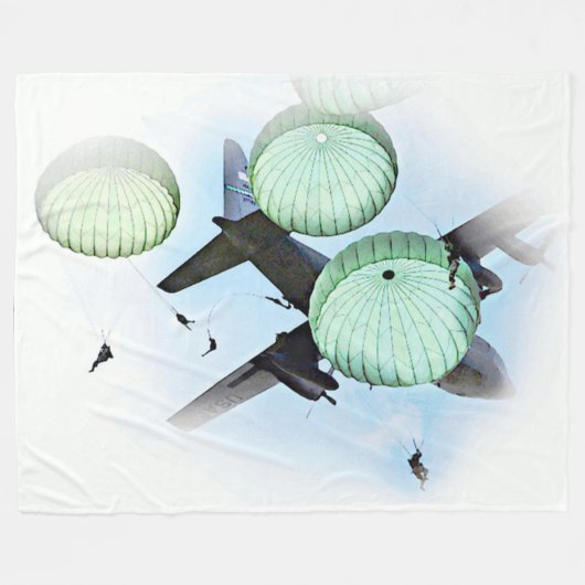 PARACHUTISTEN FLEECE DEKEN (Voorkant (Horizontaal))