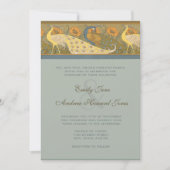 Parade Art Nouveau Peacock Bird Faire-part de mari (Devant)