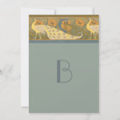 Parade Art Nouveau Peacock Bird Faire-part de mari (Dos)