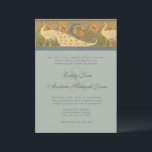 Parade Art Nouveau Peacock Bird Faire-part de mari<br><div class="desc">Tons de Terre Art Déco 1920,  Terracotta claire Muskmelon Coral,  Jaune et Bronze Mist Dusty Bleu Vintage Peacock Wedding Invitations. Grand millénaire,  Années folles,  Grand Gatsby,  Chinoiserie,  Art Nouveau, </div>