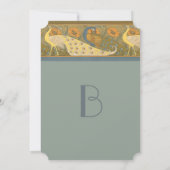 Parade Art Nouveau Peacock Bird Faire-part de mari (Dos)