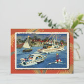 Parade de bateau Retro Noël fêté Invitation (Debout devant)