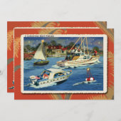 Parade de bateau Retro Noël fêté Invitation (Devant / Derrière)