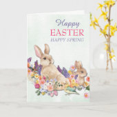 Parade de fleurs avec carte Bunnies Pâques (Fleur jaune)