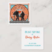 Parade des éléphants en Carte de visite orange (Devant / Derrière)