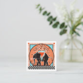 Parade des éléphants en Carte de visite orange (Debout devant)