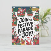 Parade of Joy - Kerstfeest Kaart (Staand voorkant)