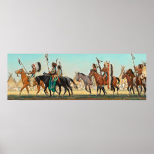 Parade van Warriors door Maynard Dixon Poster