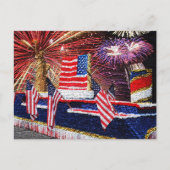 Parade with Statue of Liberty Float and Flag Briefkaart (Voorkant)