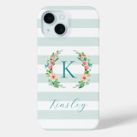 Paradijs Bloemmotief en Mint Strepen Monogram