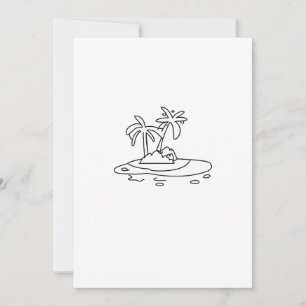 Paradijs eiland cadeau, lijntekening kaart