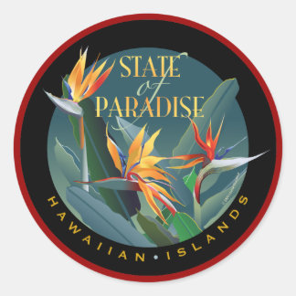 Paradijselijke staat ronde sticker