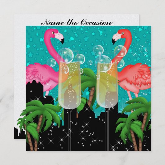 Paradijsfeest in stijl heldere lichten - SRF Kaart (Voorkant / Achterkant)