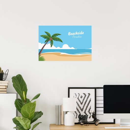 Paradijslandschap aan het strand poster (Thuiskantoor)