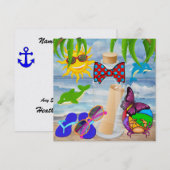 Paradijsstrand Boodschap in een Fles - SRF Kaart (Voorkant / Achterkant)