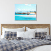 Paradijsstrand Smaragdgroene Zee Groene Zwembad Au Canvas Afdruk (Insitu (Slaapkamer))