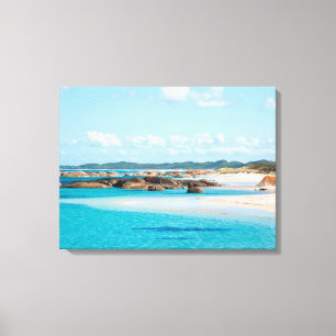 Paradijsstrand Smaragdzee Groene Zwembad Australië Canvas Afdruk