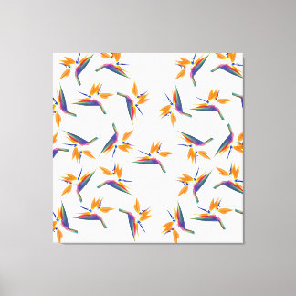 Paradijsvogel bloempatroon canvas afdruk