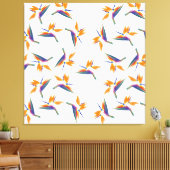 Paradijsvogel bloempatroon canvas afdruk (Insitu (Woonkamer))