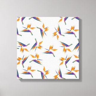 Paradijsvogel bloempatroon canvas afdruk
