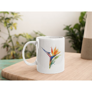 Paradijsvogel exotische bloemheldere waterverf koffiemok