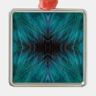 Paradijsvogel Fractal Veer Ontwerp Metalen Ornament