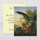 Paradijsvogel HUWELIJK SAVE THE DATE briefje (Voorkant / Achterkant)