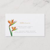 Paradijsvogel Tropisch Bloemen Visitekaartje (Achterkant)