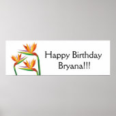 Paradijsvogel Tropisch Bloemendecoratie Feestbanne Poster (Voorkant)