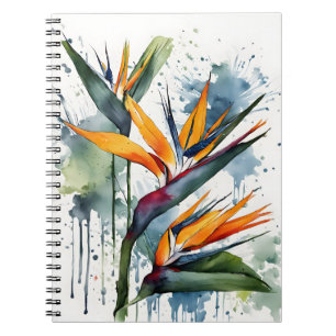 Paradijsvogel - Waterverf bloemen Notitieboek