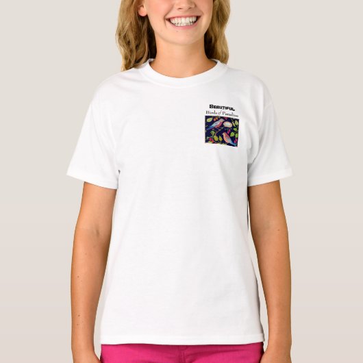 Paradijsvogels in het zomerlandschap t-shirt (Voorkant)